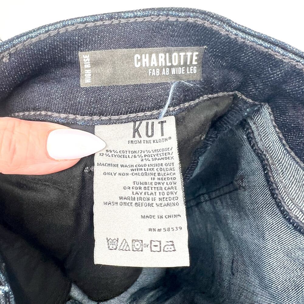 KUT FROM THE KLOTH Womens Charlotte Wide Leg Jeans Size 4 Blue Distinguished NWT - Picture 11 of 12